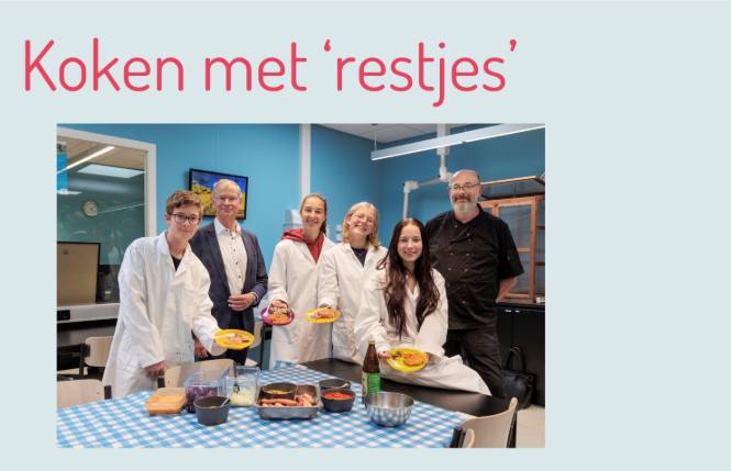 Leerlingen v5 volgen een masterclass 'Werken met restvoedsel'